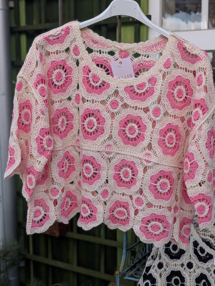 Tröja virkade mormorsrutor, Buller