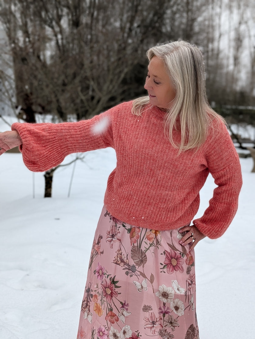 Tröja, stickad med klockad ärm, Gemini
