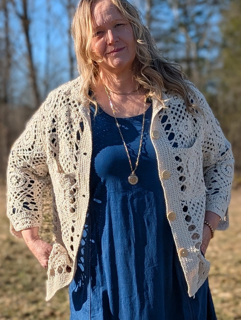 Klänning, mjuk denim, Bohéme