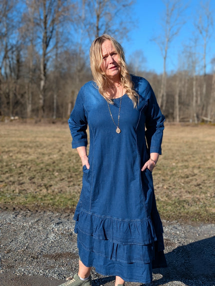 Klänning, mjuk denim, Bohéme