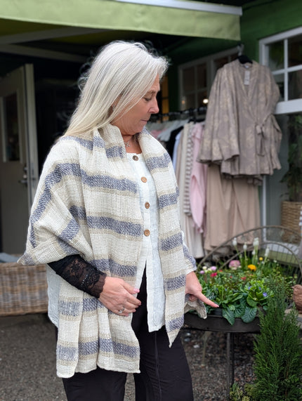 Scarf i linne, randig, Bohéme