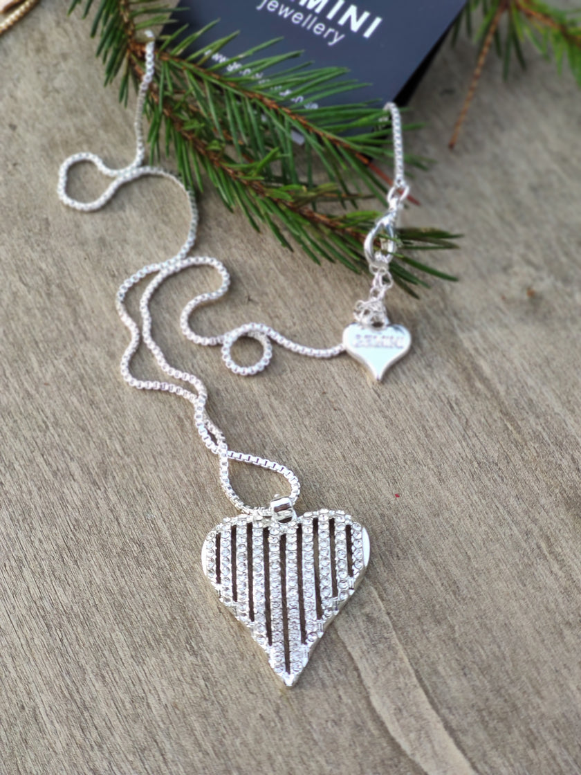 Halsband, kort kedja med hjärta, Gemini