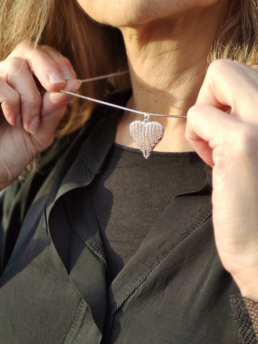 Halsband, kort kedja med hjärta, Gemini