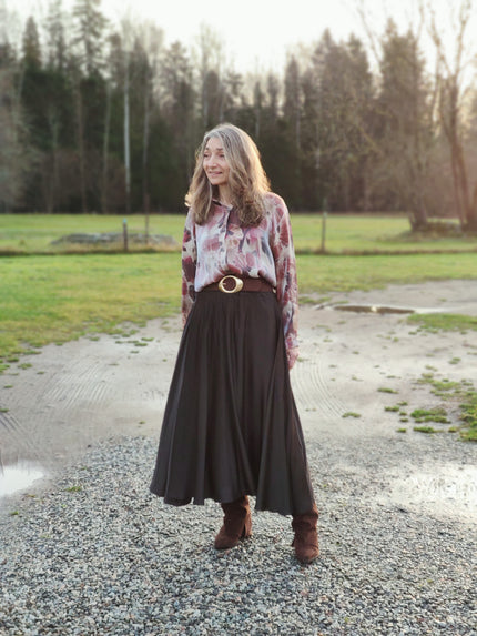 Kjol, 'Hulda', glansig maxikjol, Gemini