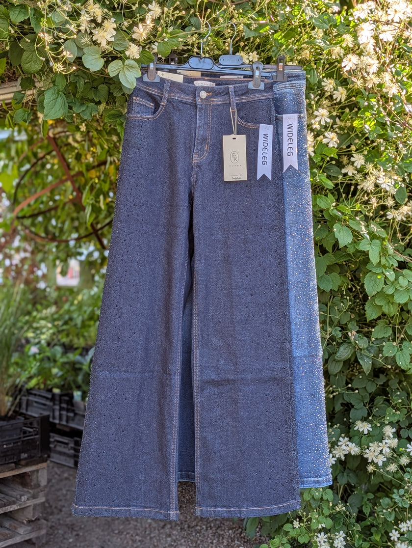 Vida jeans med strass, FOLYROSE