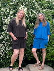 Topp & shorts-set i frotté