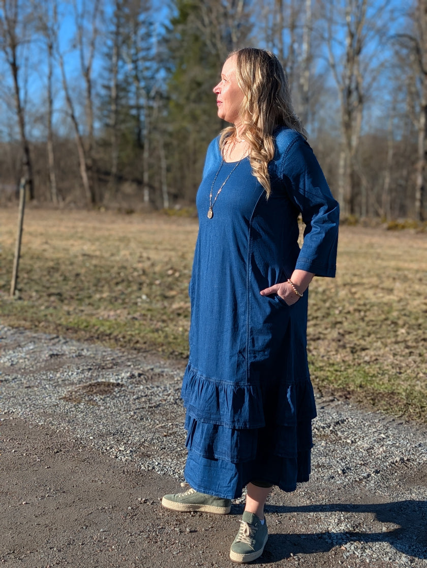 Klänning, mjuk denim, Bohéme