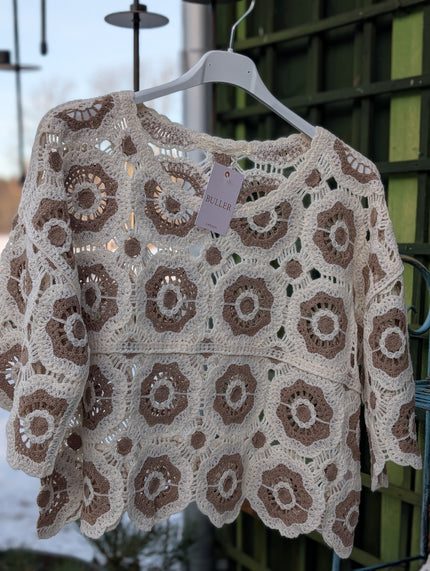 Tröja virkade mormorsrutor, Buller