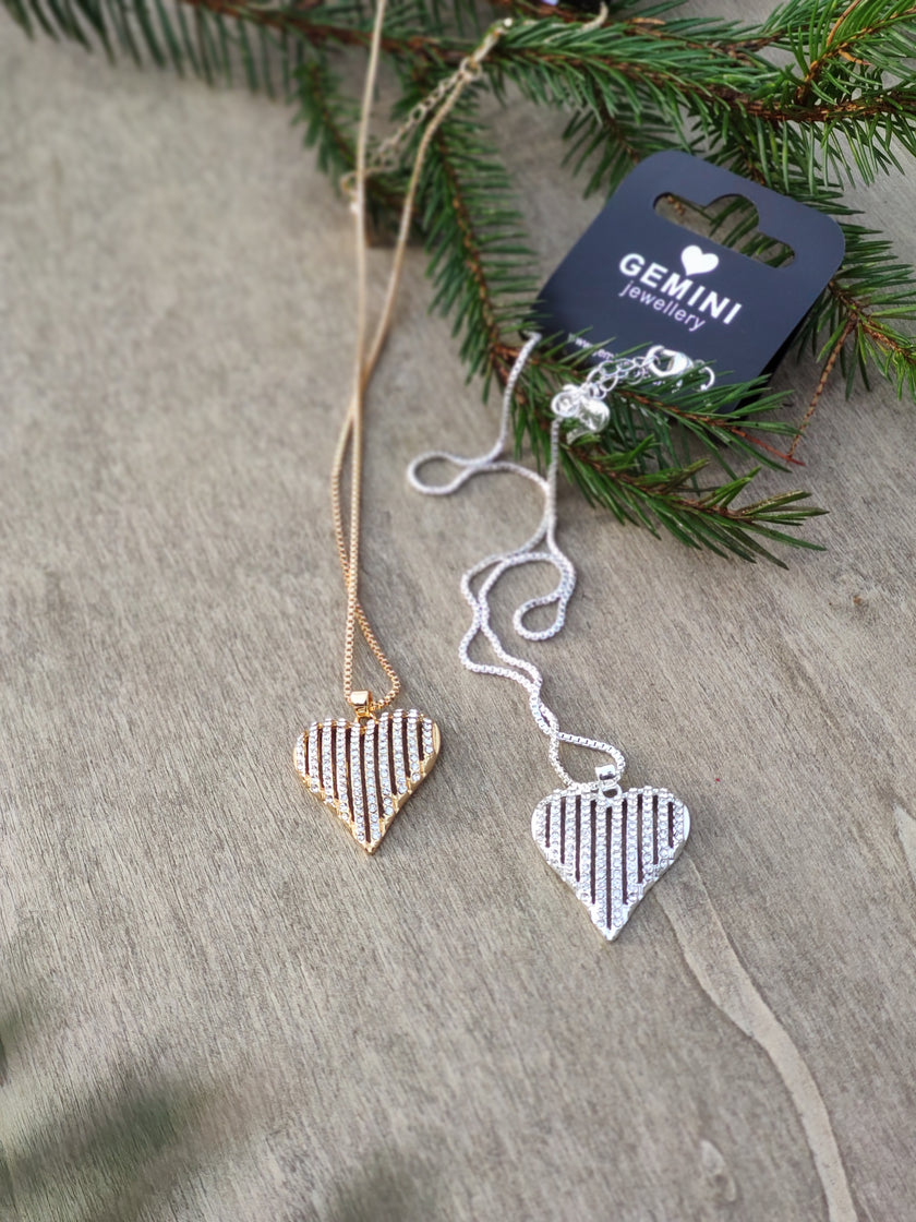 Halsband, kort kedja med hjärta, Gemini