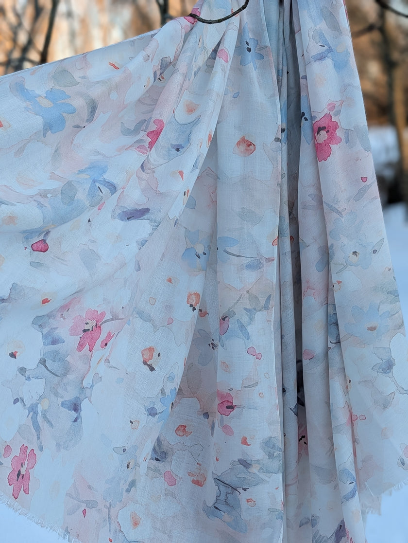 Sjal blommor softa nyanser, 7east