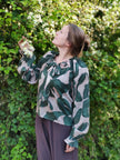 Blus, gröna blad, knyte, Minou