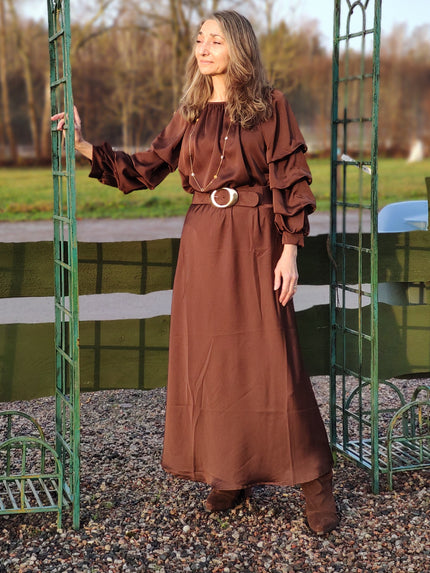Kjol, 'Tyrah' glansig maxikjol, Gemini