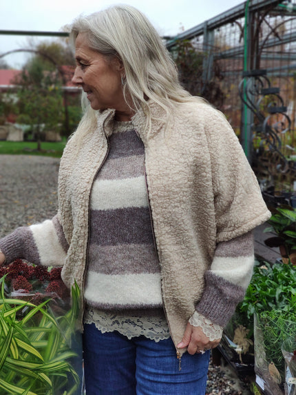 Väst, teddyväst med dragkedja, Marta